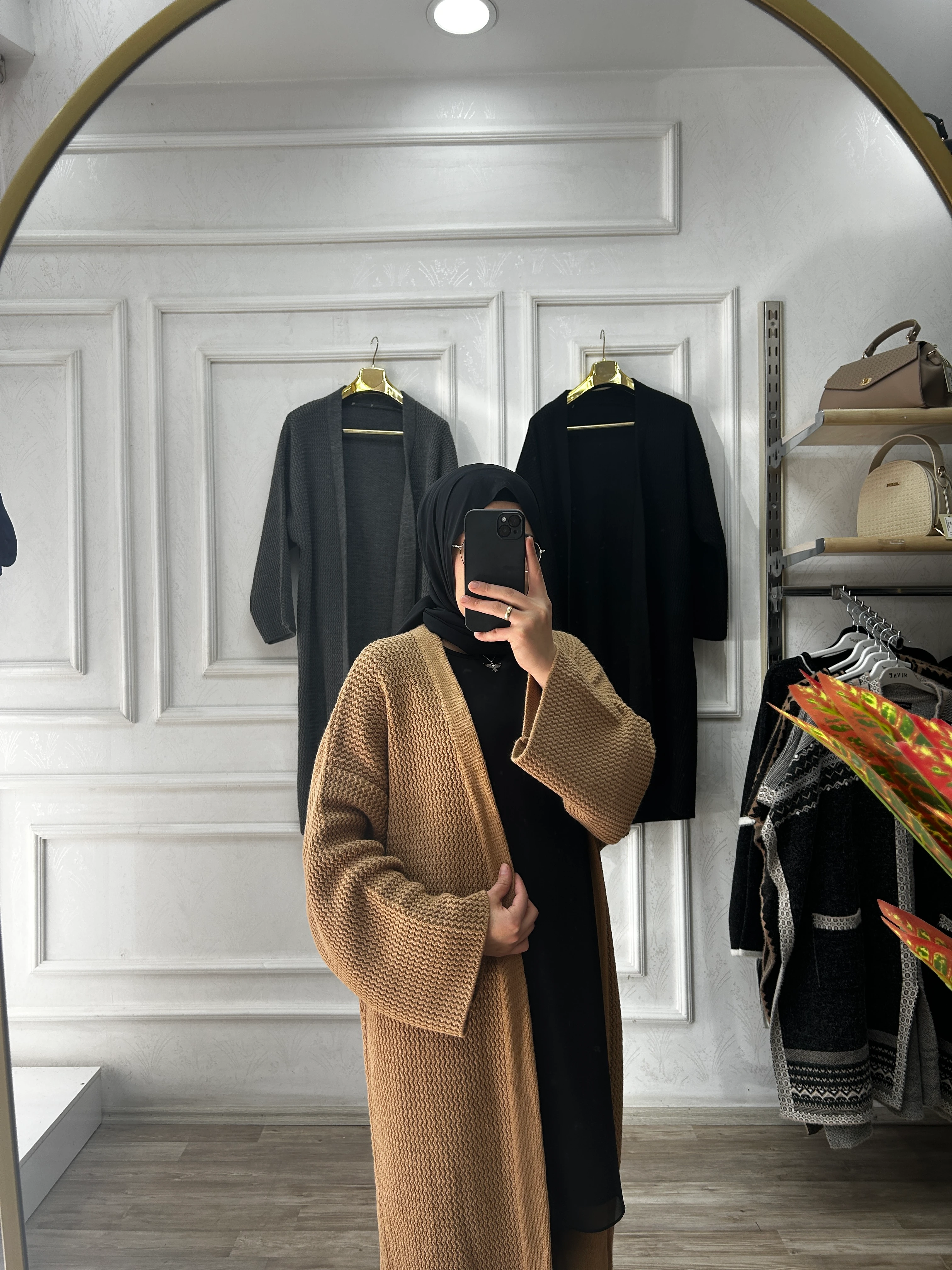 Triko hırka uzun (kahverengi)