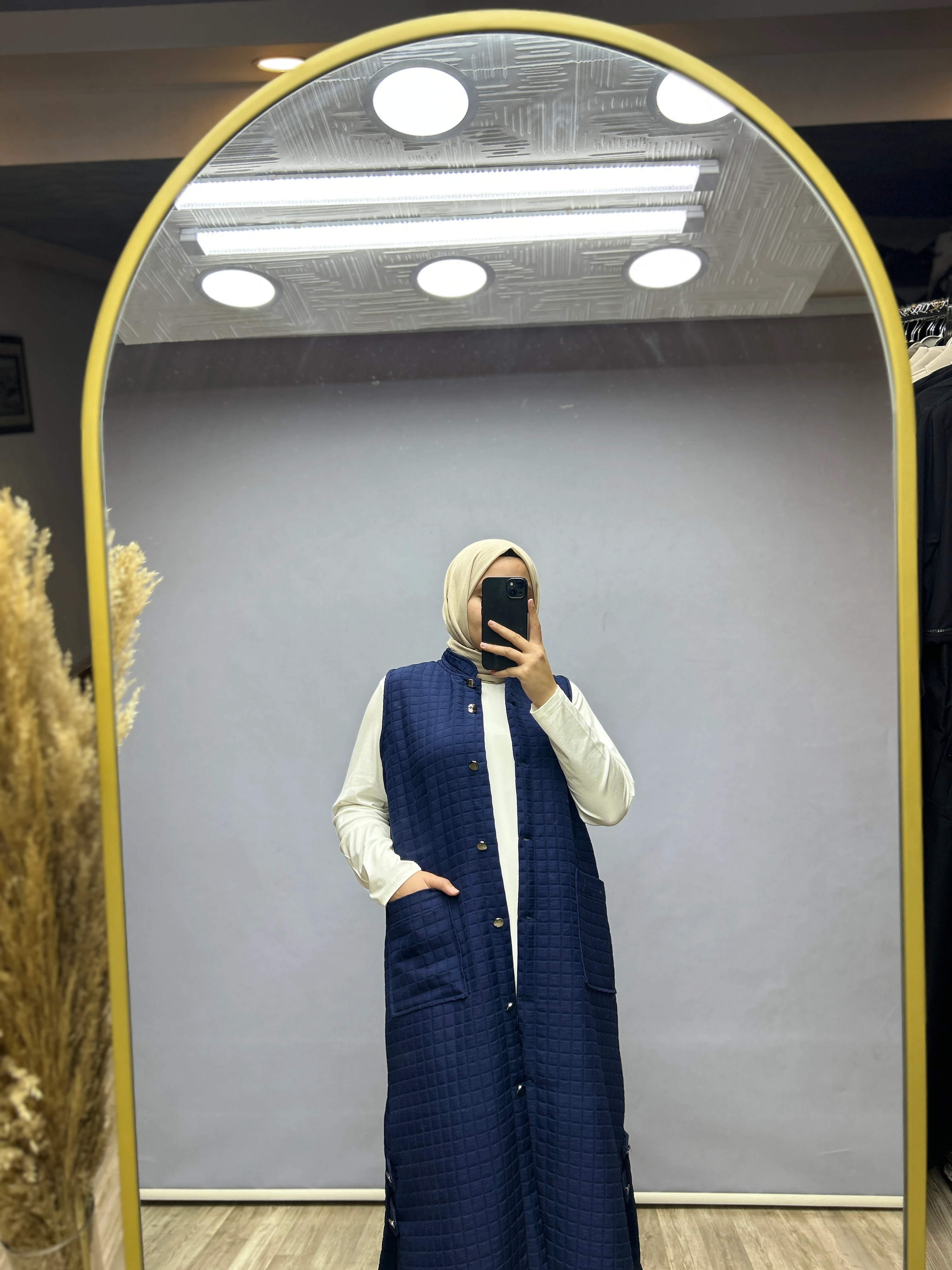 Kapitone yelek (lacivert)