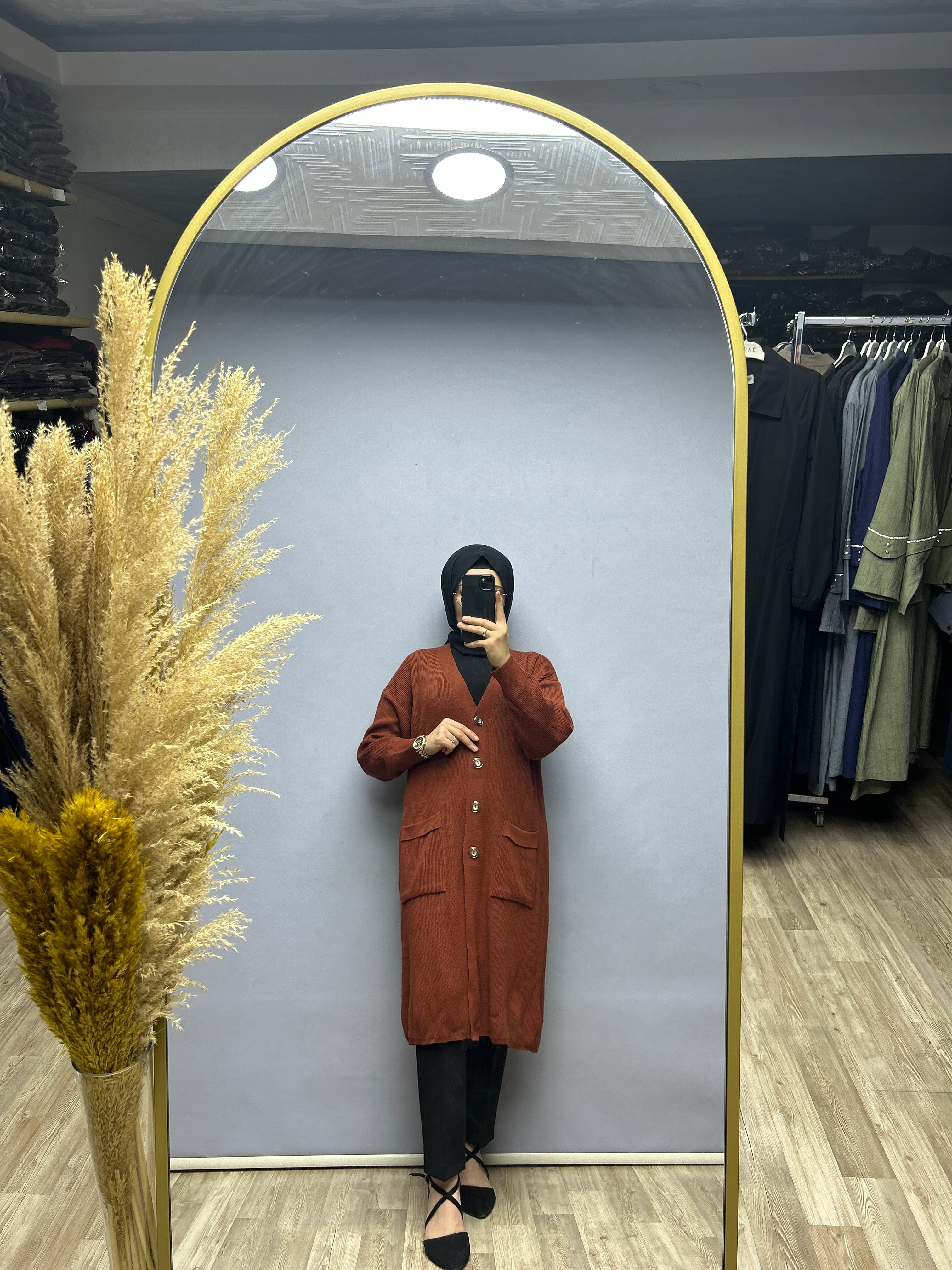 Triko hırka (kiremit)