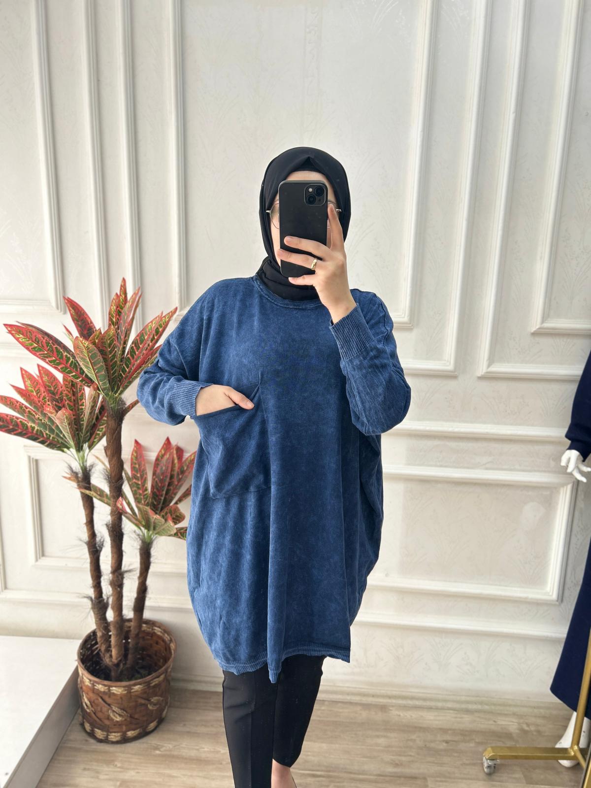 Büyük beden tunik (lacivert)