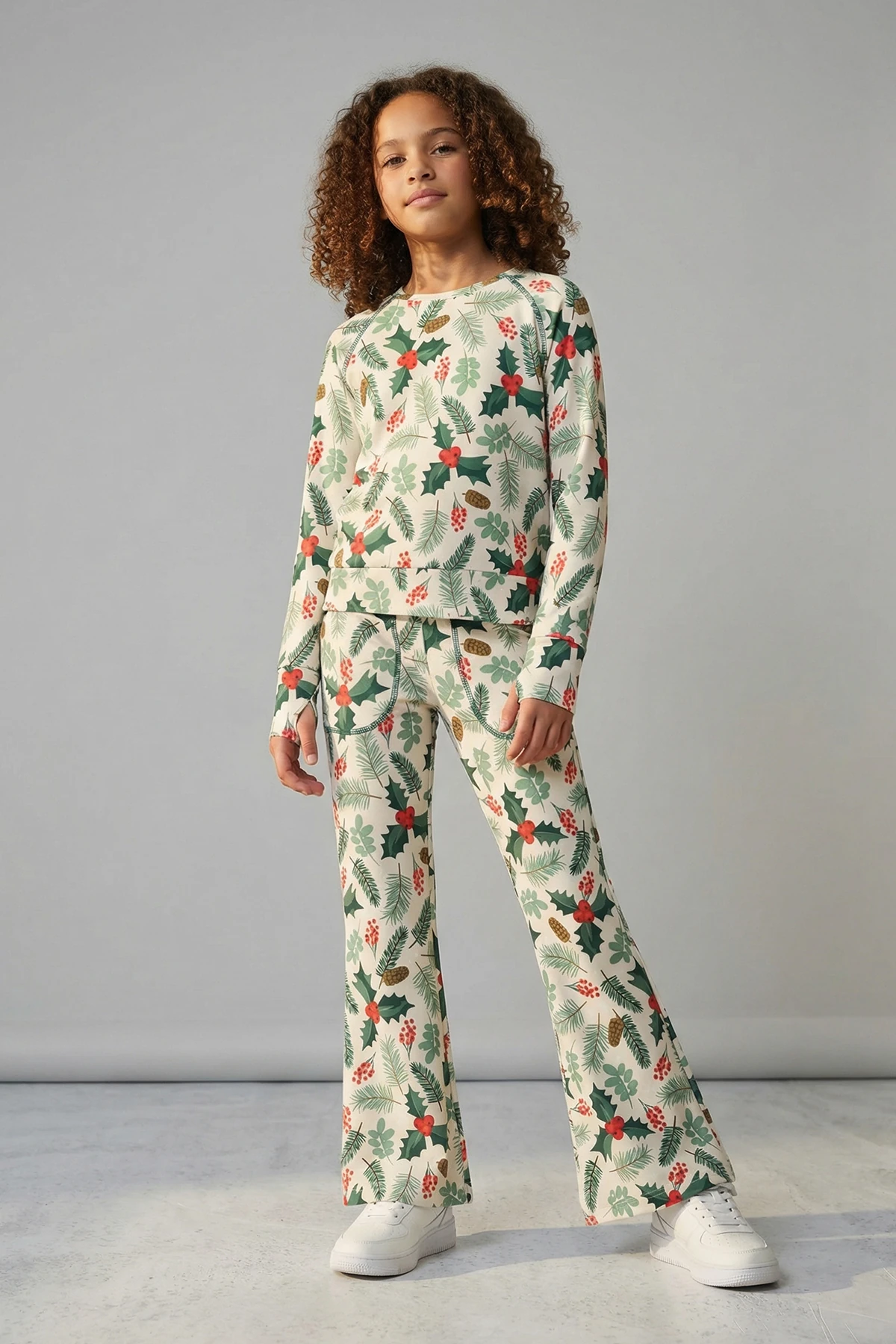 Merrywear Yeni Yıl Baskılı İspanyol Paça Tayt