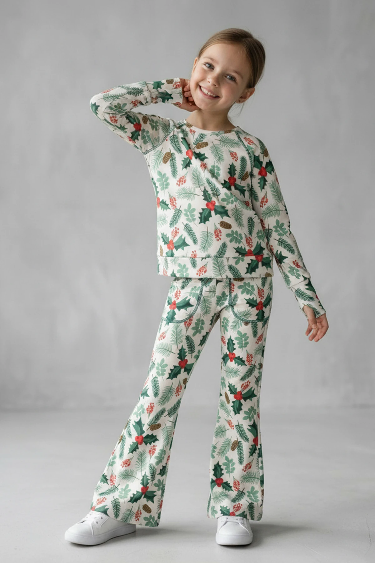 Merrywear Yeni Yıl Baskılı İspanyol Paça Tayt