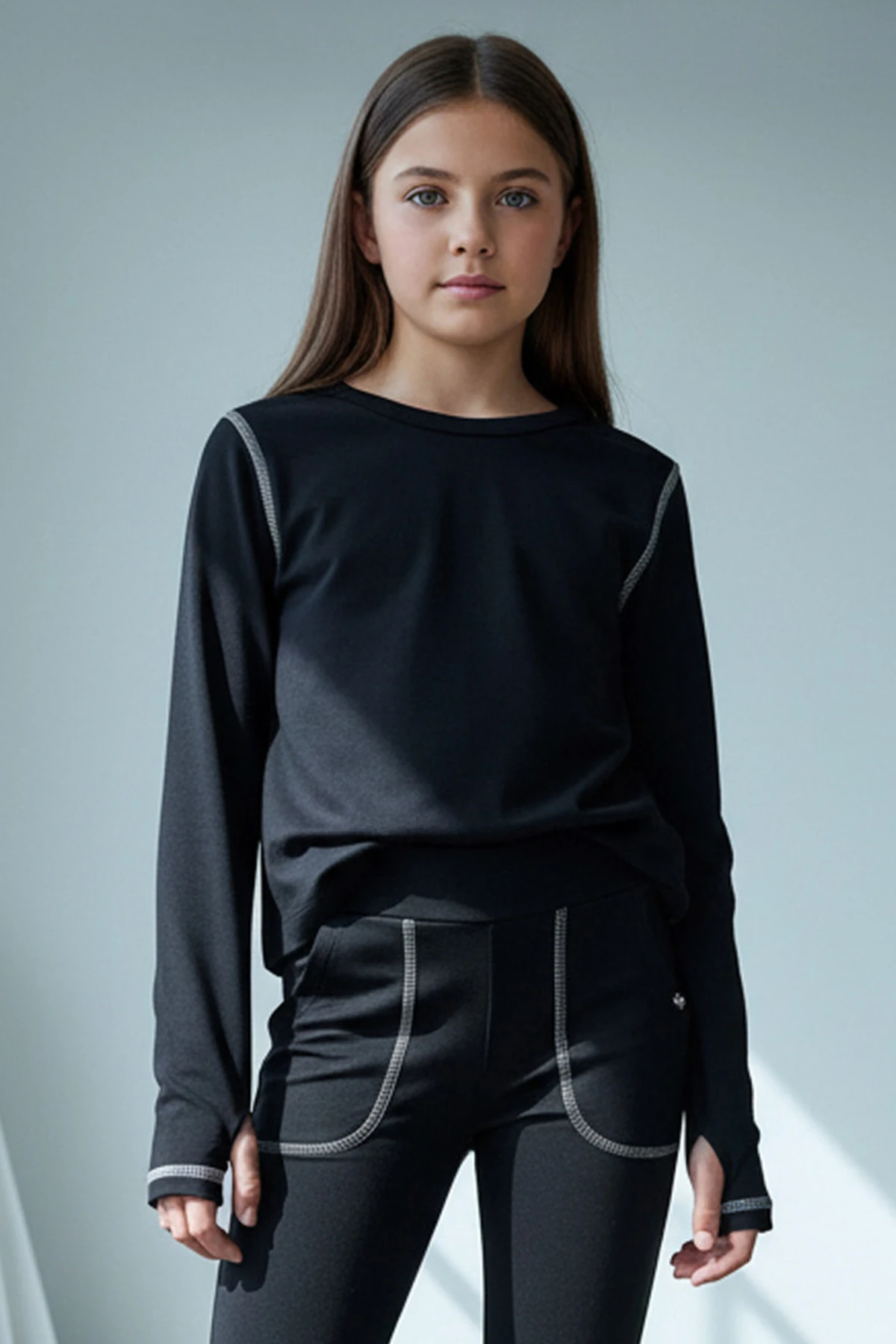 Fleepy Parmak Geçmeli Karyoka Dikişli Uzun Kol Kız Çocuk Tshirt