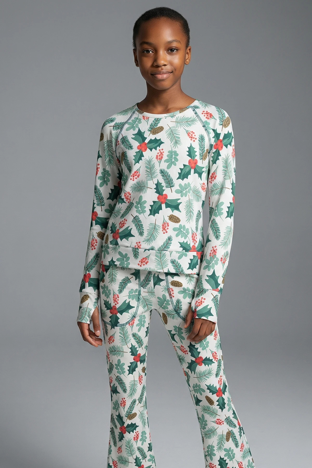 Merrywear Yeni Yıl Baskılı Parmak Geçmeli Sweatshirt