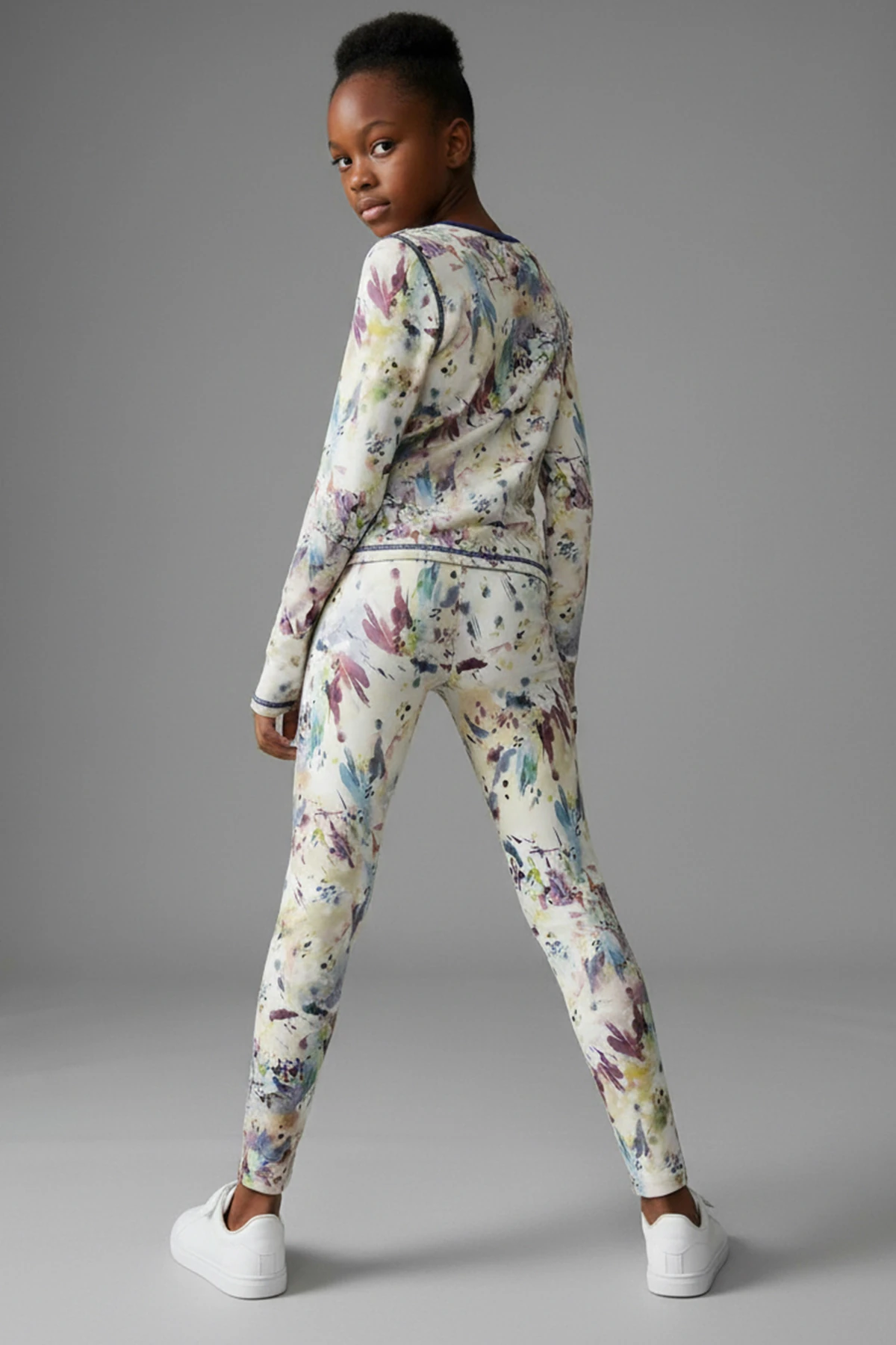 Snooki Parmak Geçmeli Desenli Uzun Kol Kız Çocuk Tshirt