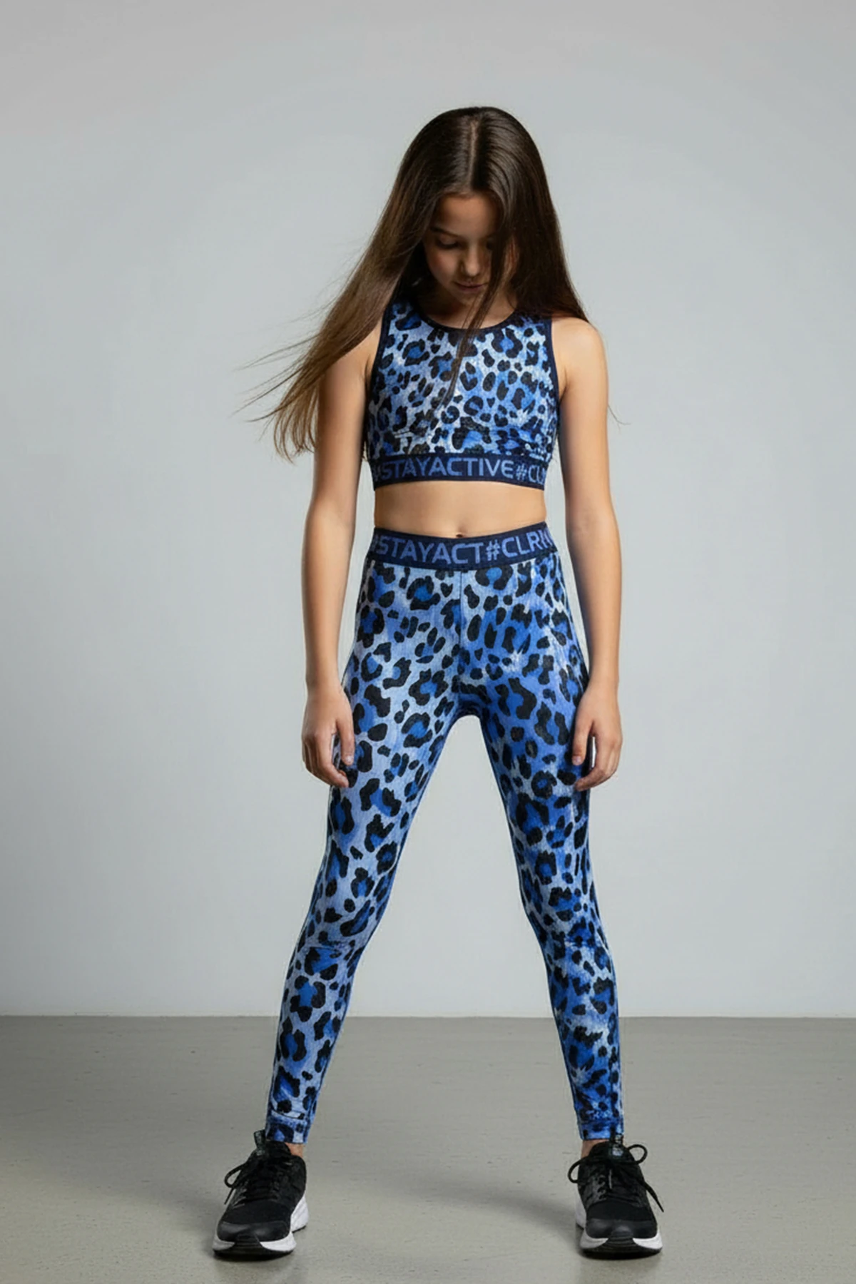 Artletics Kız Çocuk Desenli Spor Tayt - İndigo