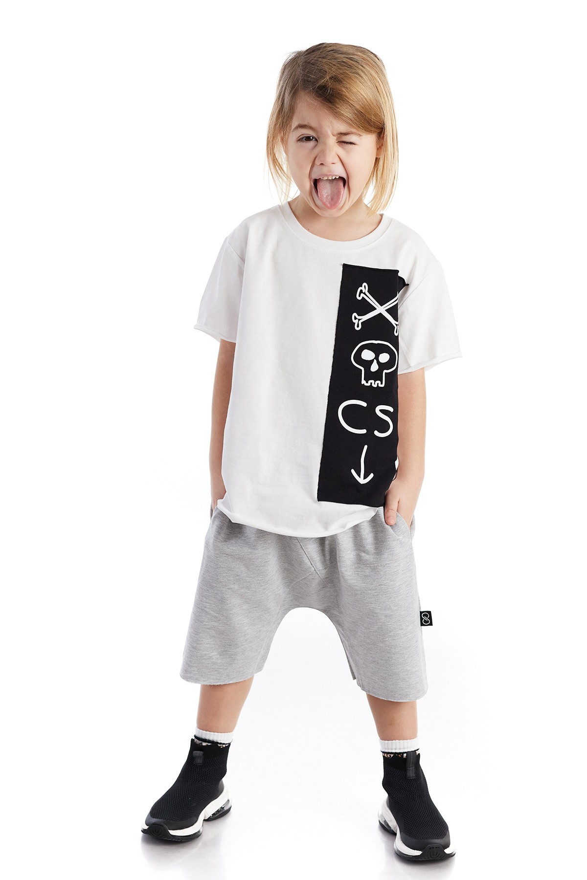 Baggy Unisex Uzun Çocuk Şort