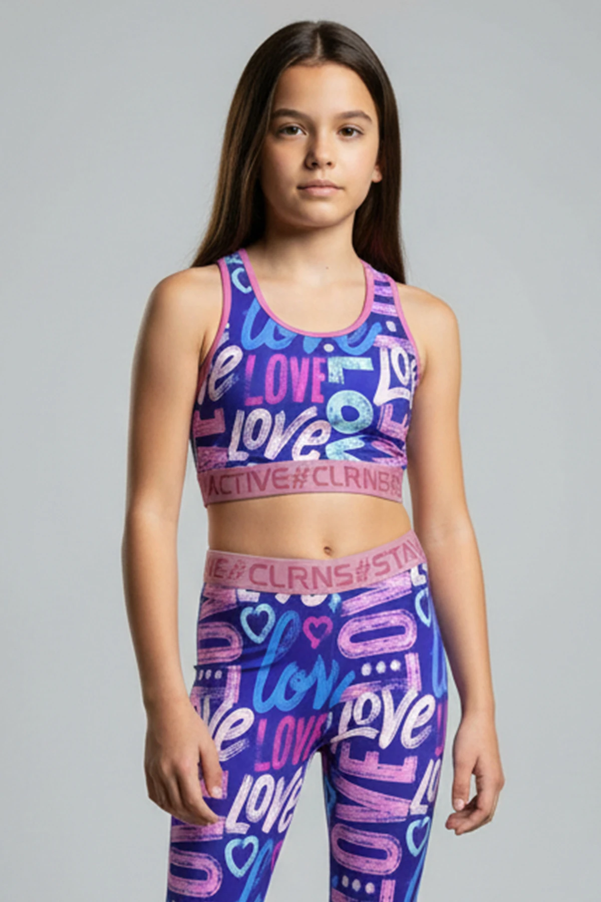 Powerflow Kız Çocuk Spor Crop Atlet - MOR