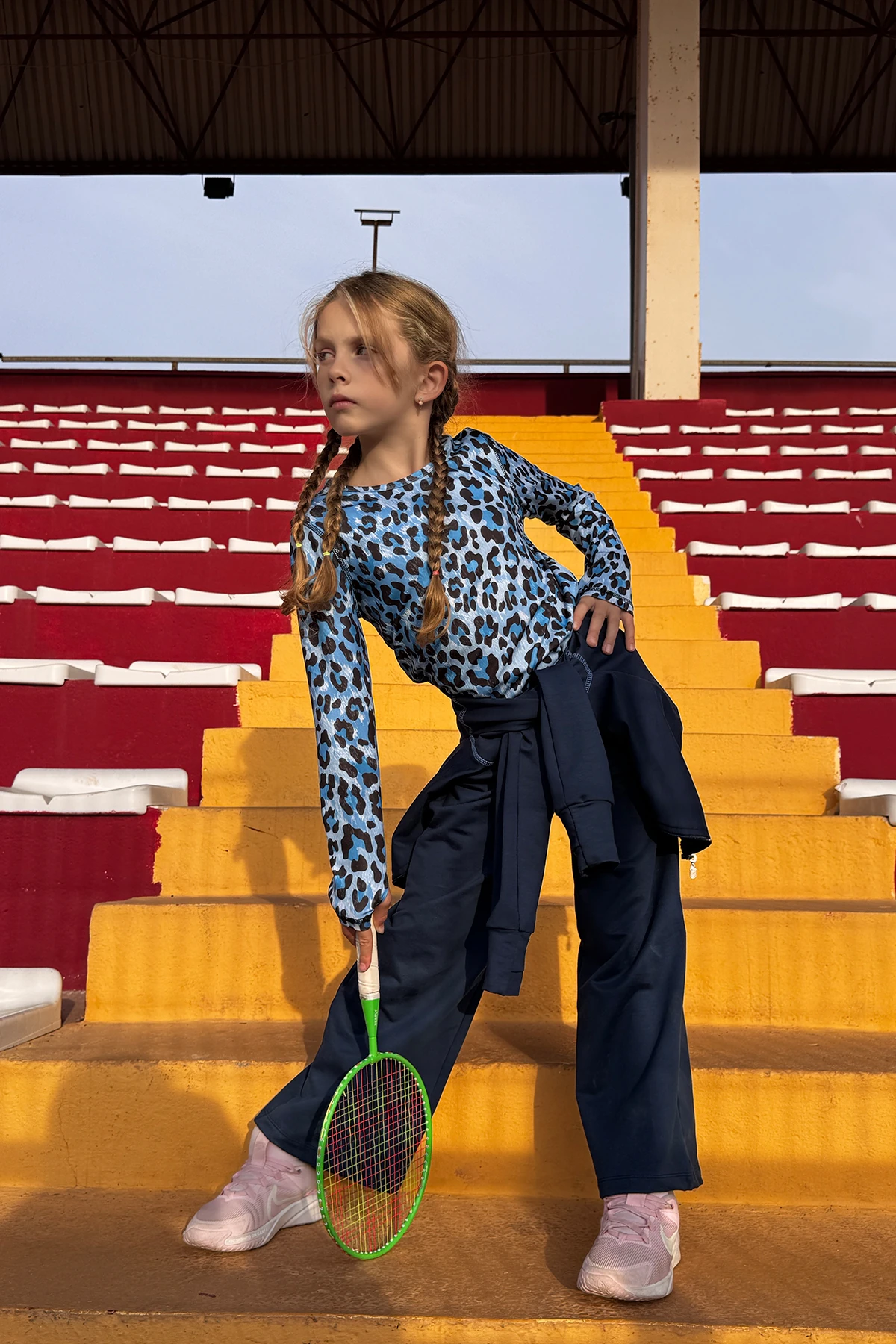 Loopfit Parmak Geçmeli Karyoka Dikişli Uzun Kol Tshirt - Leopar