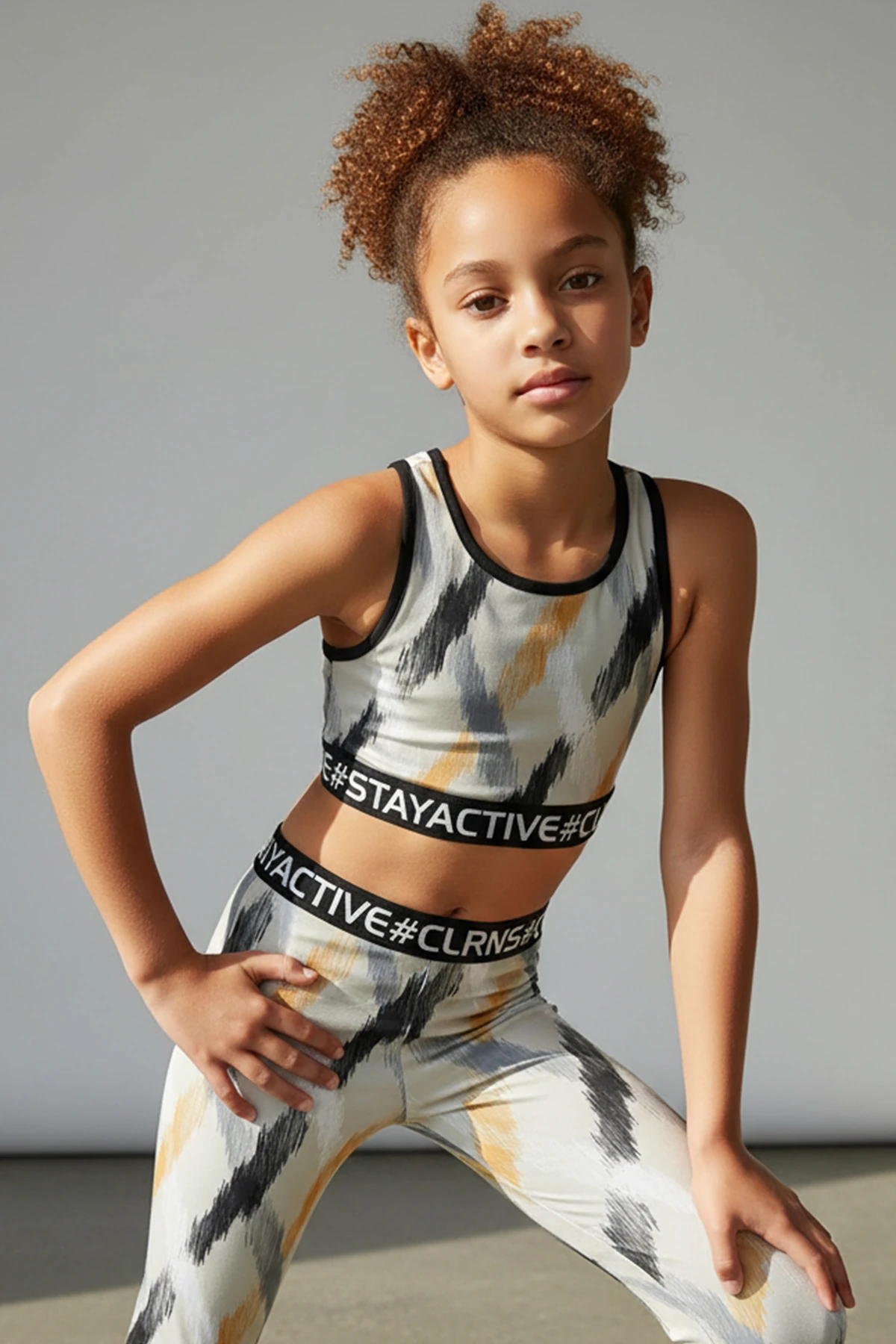 Dashly Crop Atlet Baskılı Lastikli