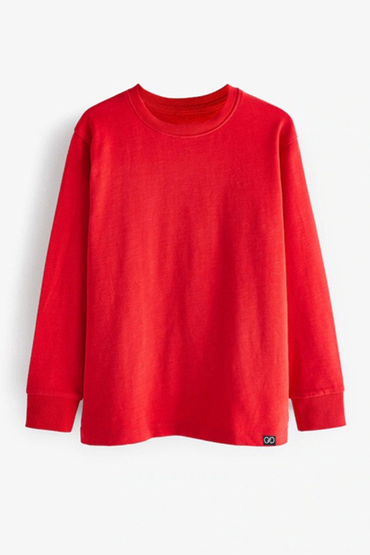 Basic Bisiklet Yaka Uzun Kol Manşetli Tshirt