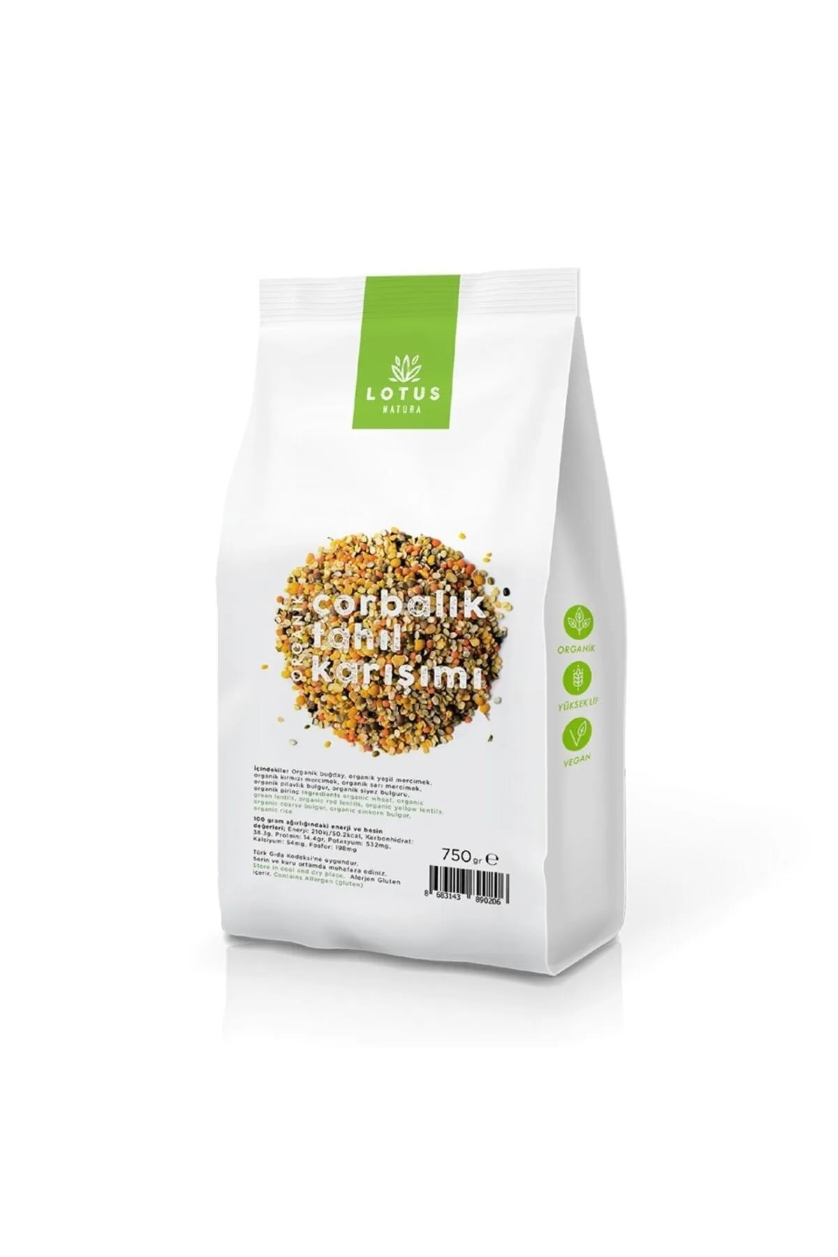 Lotus Natura Organik Çorbalık Tahıl Karışımı 750gr