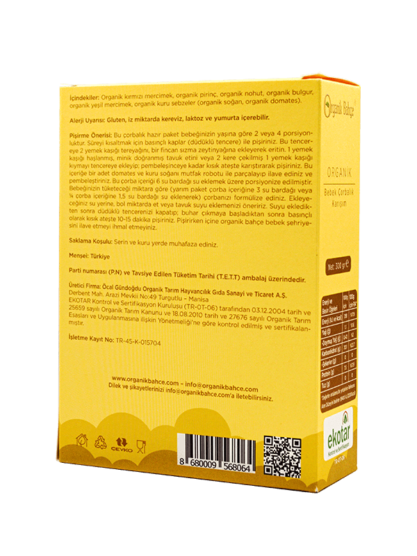 Organik Bahçe Organik Bebek Çorbalık Karışım 300gr