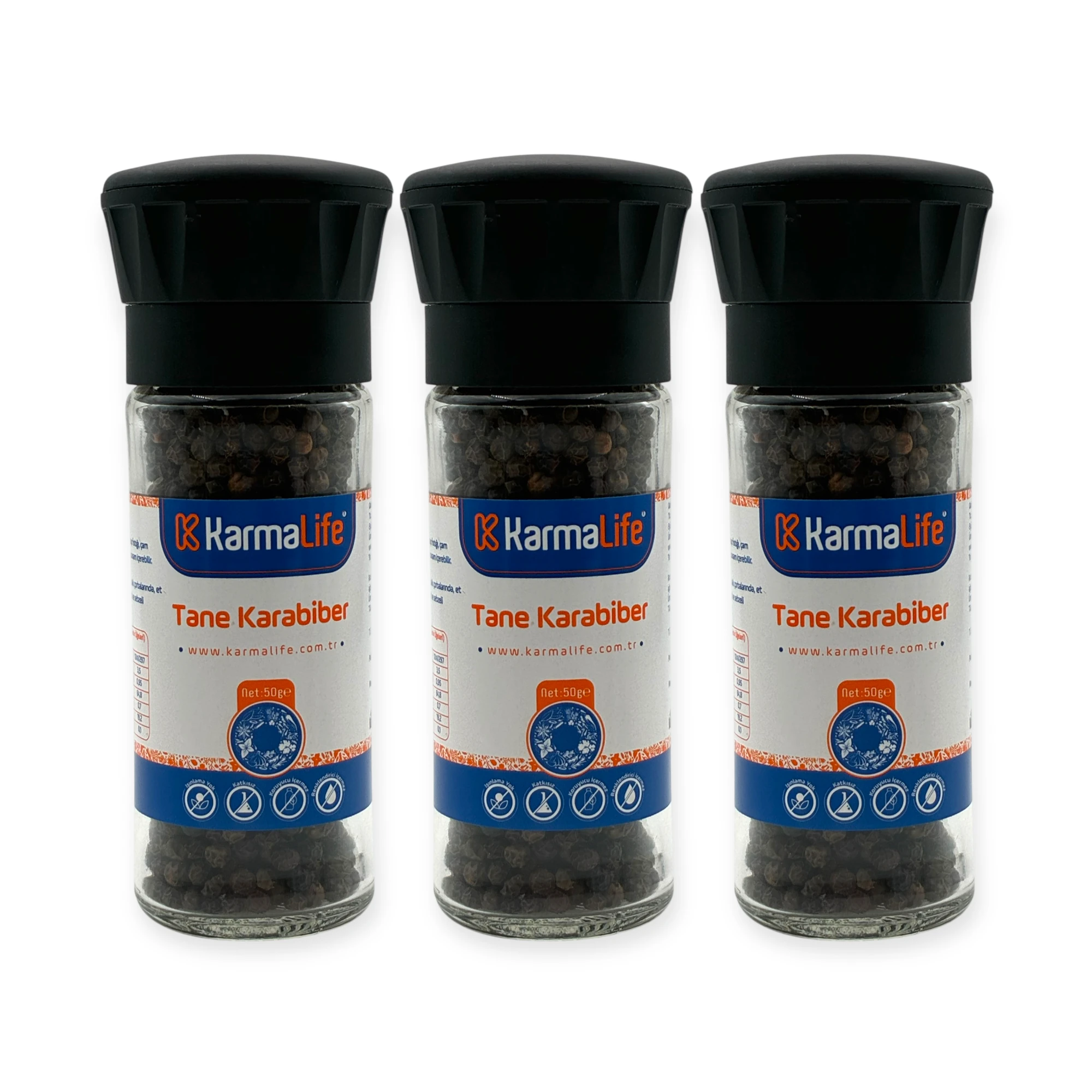 Tane Karabiber 50gr 3'lü Set (Işınlamasız, Katkısız)