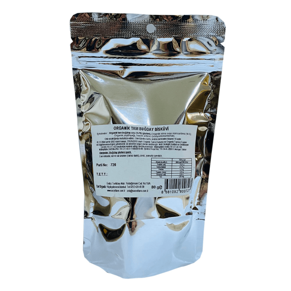 Secret Farm  Organik Tam Buğday Bisküvi 80gr