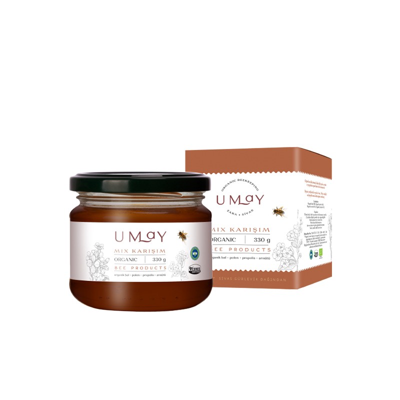 Umay Herbal Organik Mix Arı Sütü - Bal - Polen - Propolis Karışımı 330gr