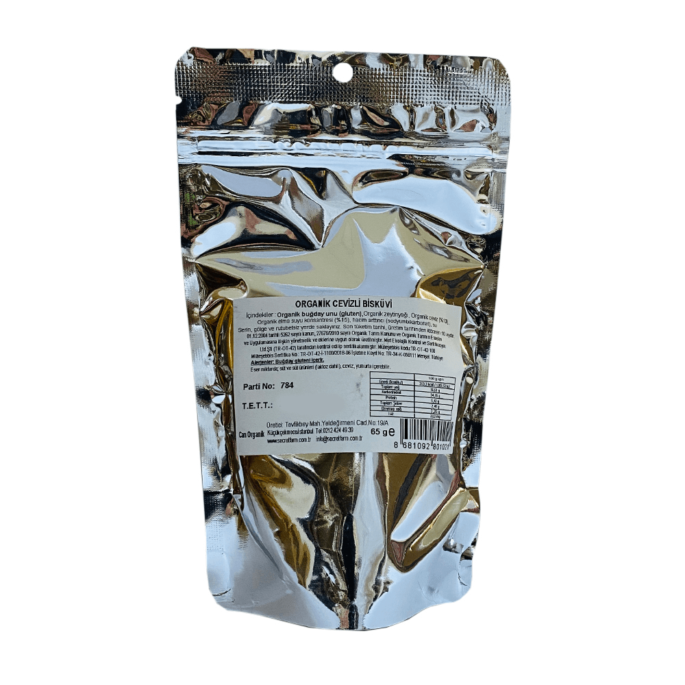 Secret Farm Organik Cevizli Bisküvi 65gr