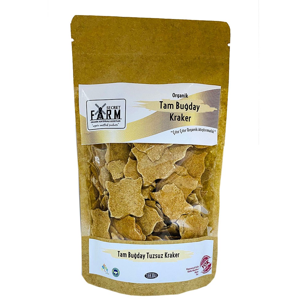 Secret Farm Organik Tam Buğday Tuzsuz Kraker 100gr