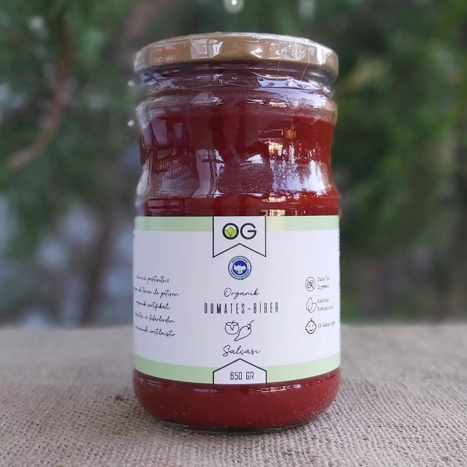 OG ORGANİK DOMATES BİBER SALÇASI 650 GR