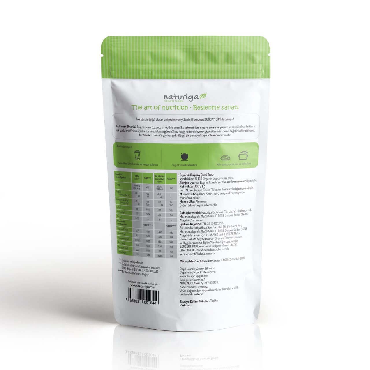 Naturiga Organik Buğday Çimi Tozu 100gr