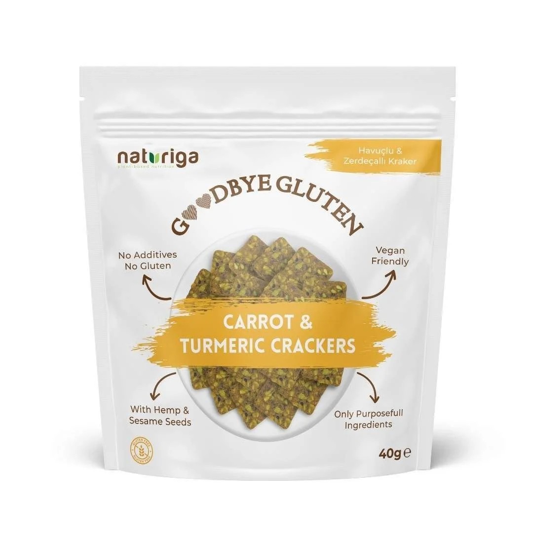Naturiga Goodbye Gluten Havuçlu Zerdeçallı Kraker 40gr
