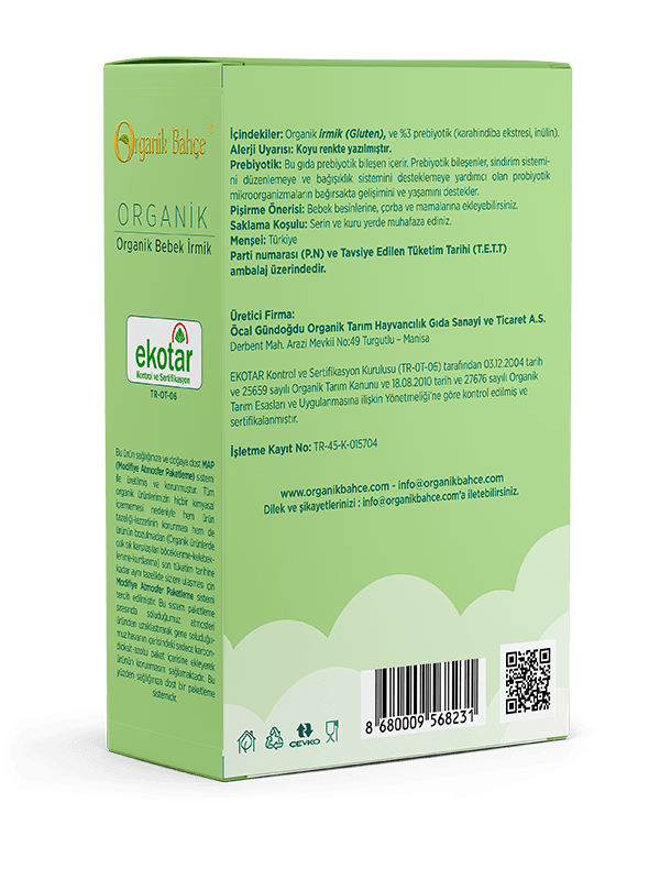 Organik Bahçe Organik Bebek İrmik 250gr