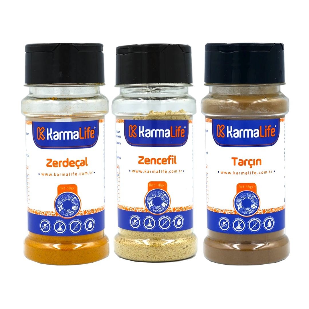 Zencefil Toz & Zerdeçal Toz & Tarçın Toz 3'lü Set