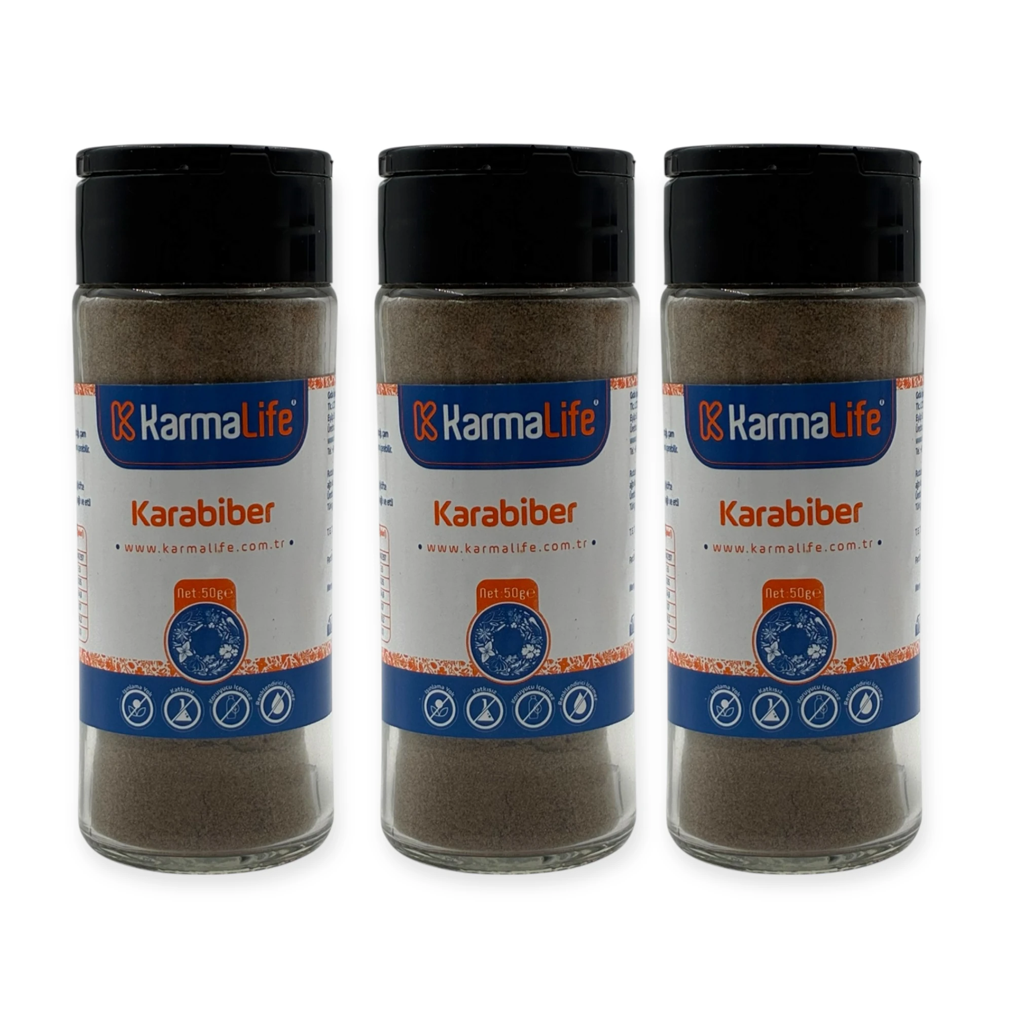 Karabiber Toz 50gr 3'lü Set (Işınlamasız, Katkısız)