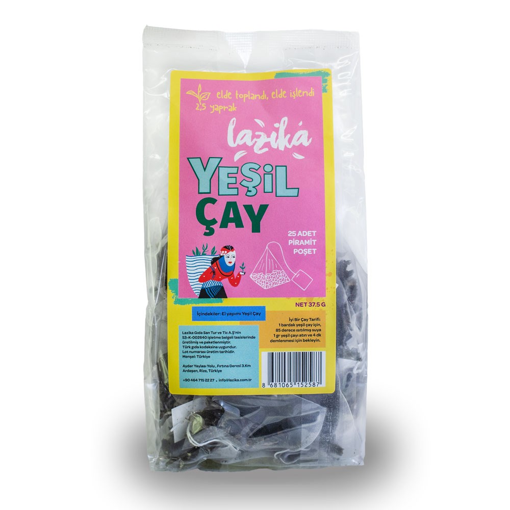 Lazika Piramit Poşet El Yapımı Yeşil Çay 37,5gr
