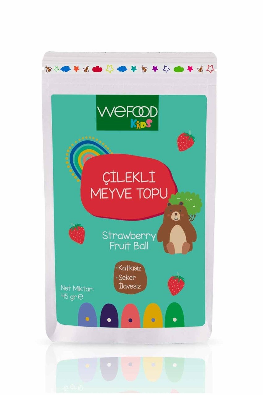 Wefood Kids Çilekli Meyve Topu 45gr