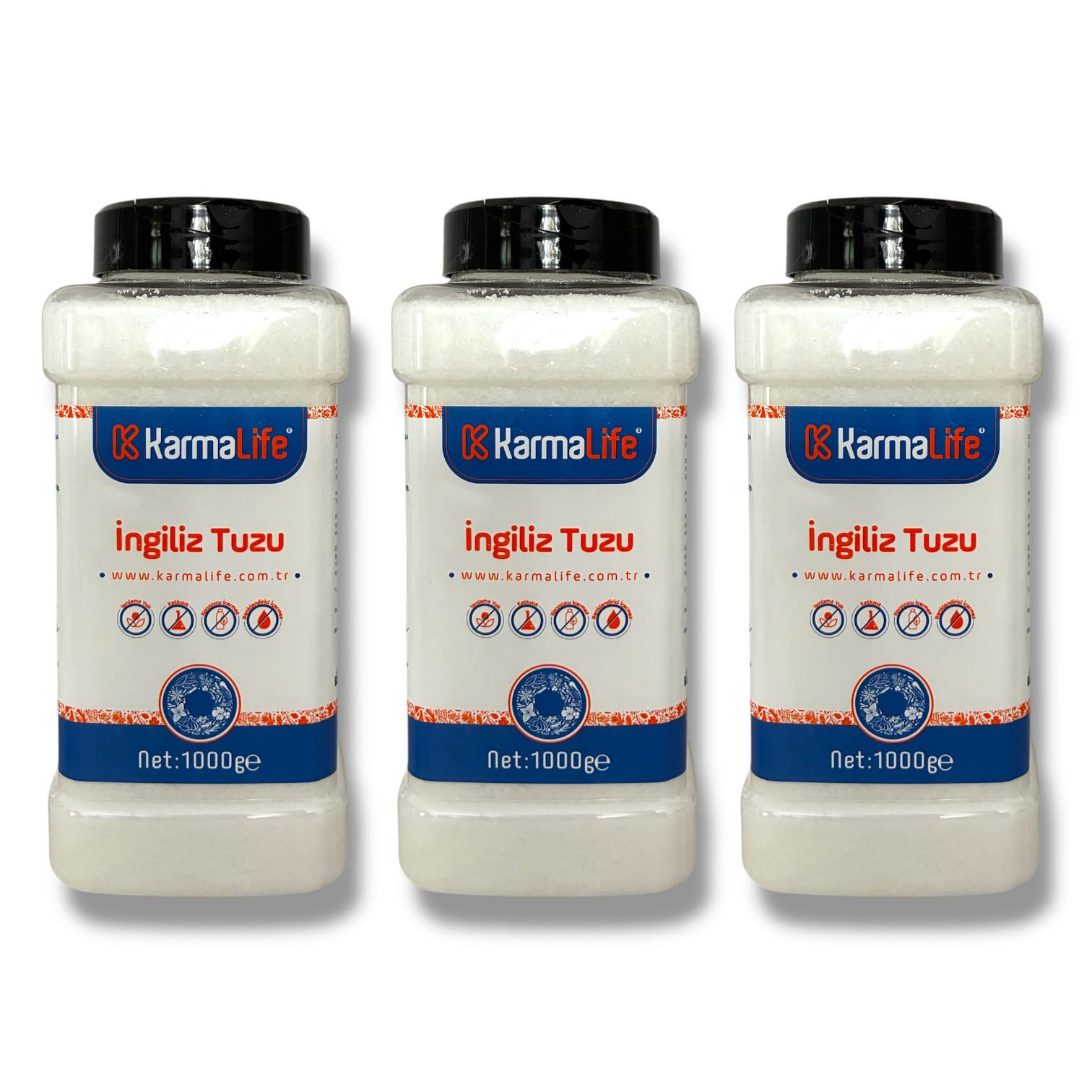 İngiliz Tuzu 1000gr 3'lü Set (Işınlamasız, Katkısız)