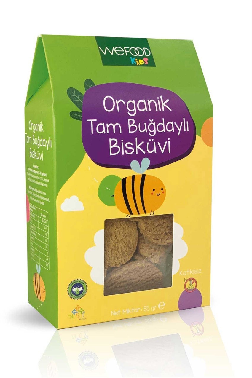 Wefood Organik Kids Tam Buğdaylı Bisküvi 55gr