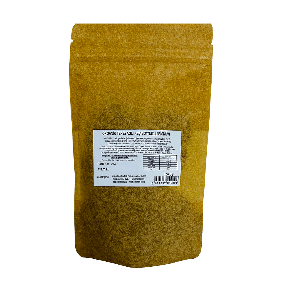 Secret Farm Organik Tereyağlı Keçiboynuzlu Bisküvi 100gr