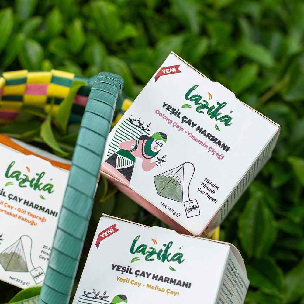 Lazika Piramit Poşet Yeşil Çay-Oollong-Yasemin Harmanı 37,5 gr