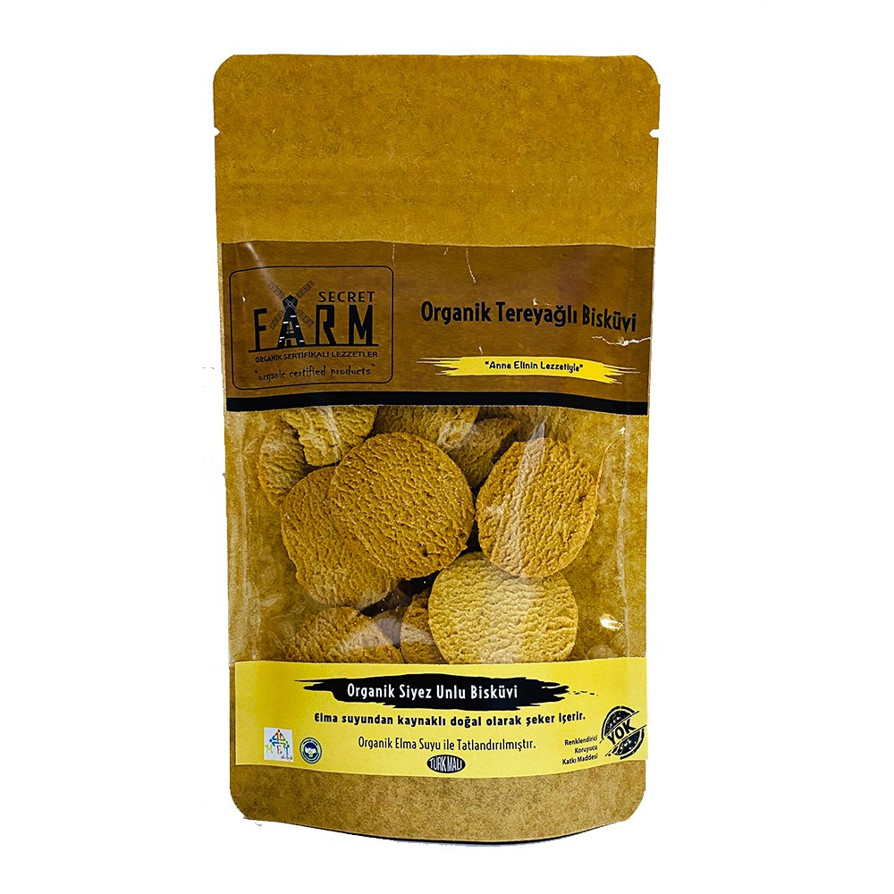 Secret Farm Organik Tereyağlı Siyez Unlu Bisküvi 100gr