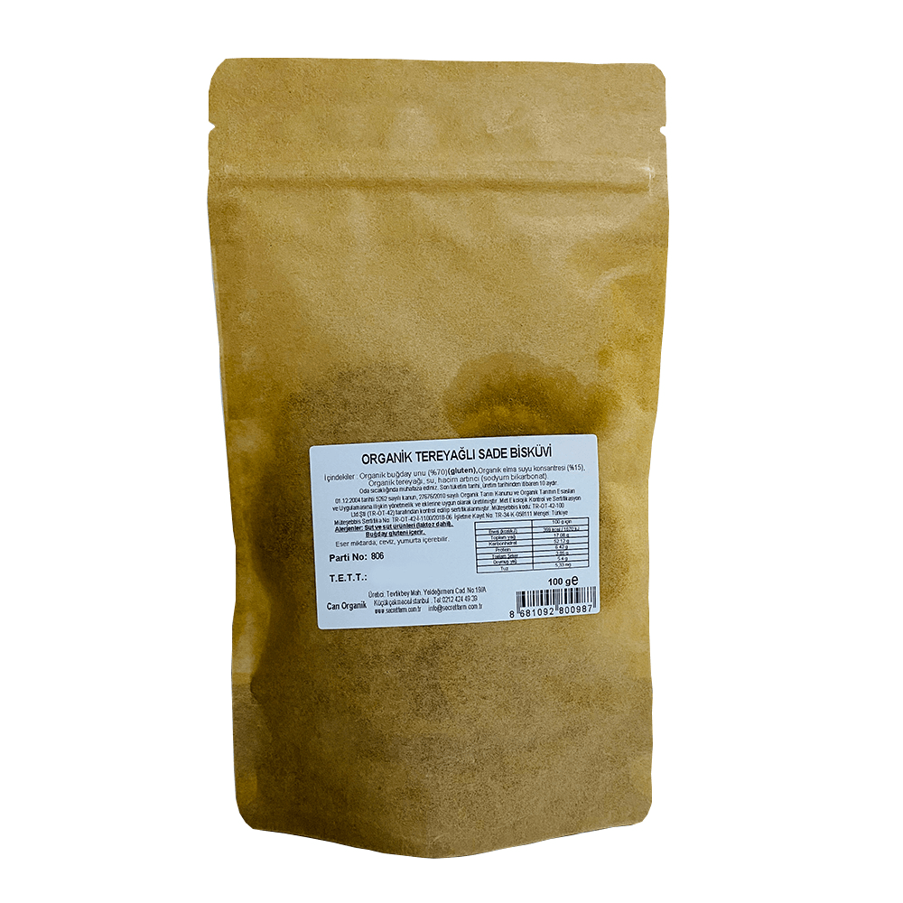 Secret Farm Organik Tereyağlı Sade Bisküvi 100gr