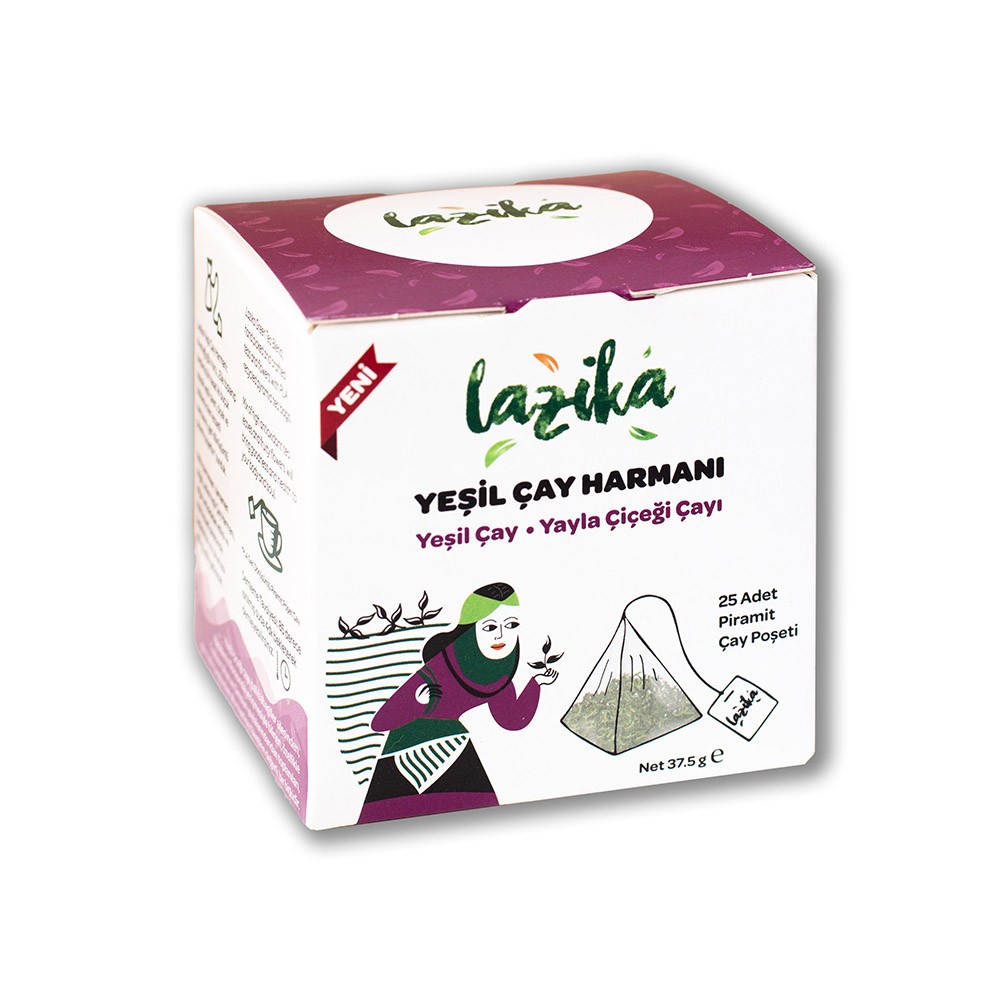 Lazika Piramit Poşet Yeşil Çay-Yayla Çiçeği Harmanı 37,5 gr