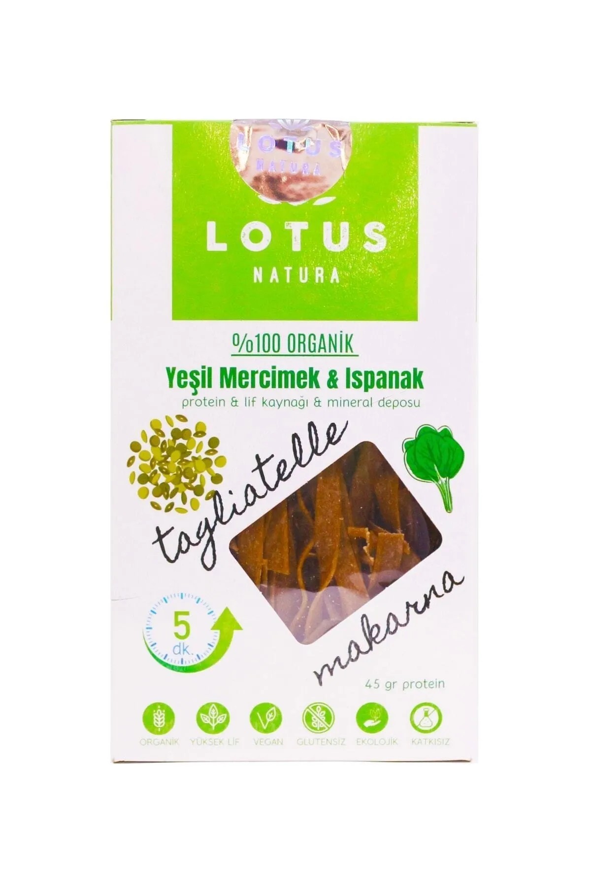 Lotus Natura Organik Yeşil Mercimek&Ispanak Tagliatelle 200gr