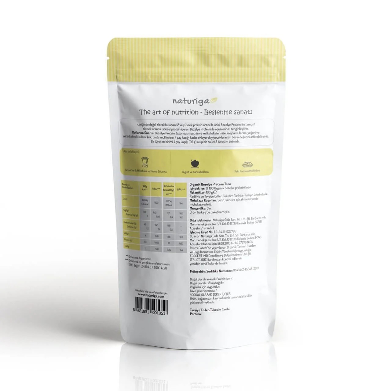 Naturiga Bezelye Proteini Tozu 250gr