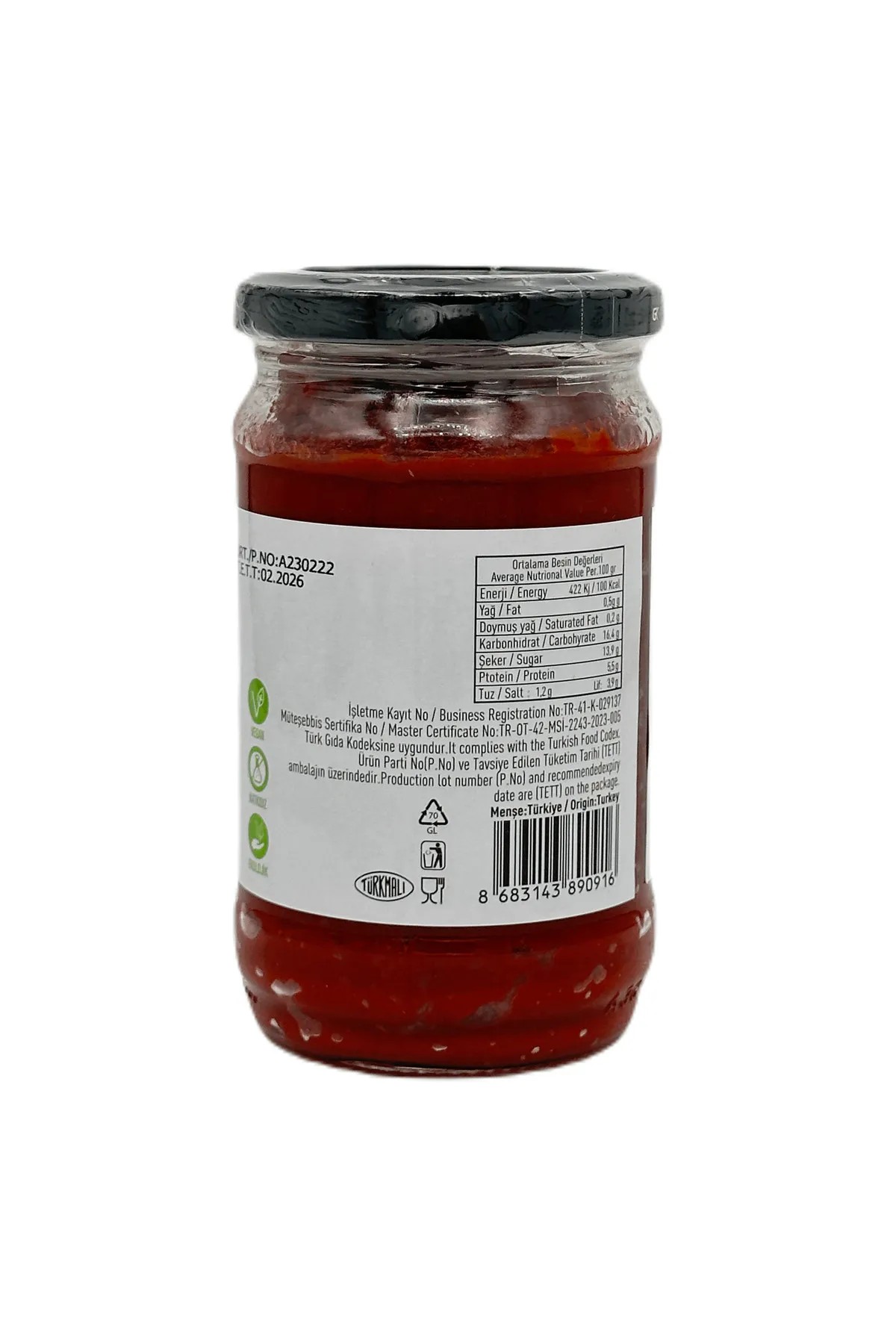 Organik Domates Salçası 310 gr