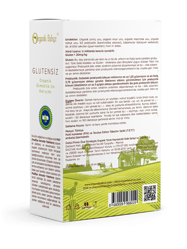 Organik Bahçe Organik Glutensiz Ekmeklik Un Karışımı 1000gr