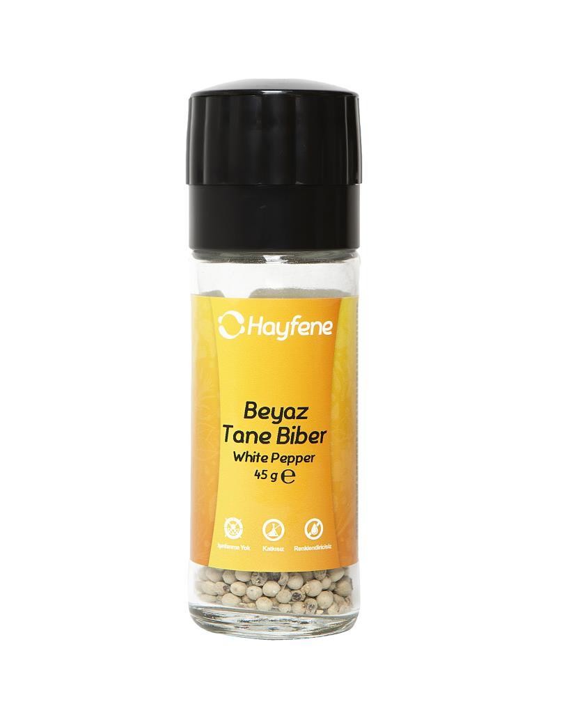 Beyaz Biber Tane 45 gr ( Değirmen Kapaklı )