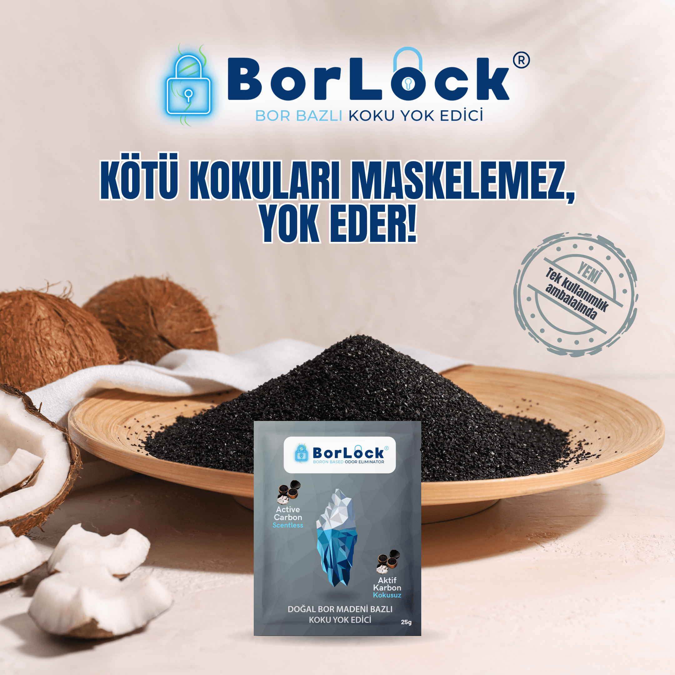 BorLock Aktif Karbonlu Koku Giderici 25g x 15 Adet