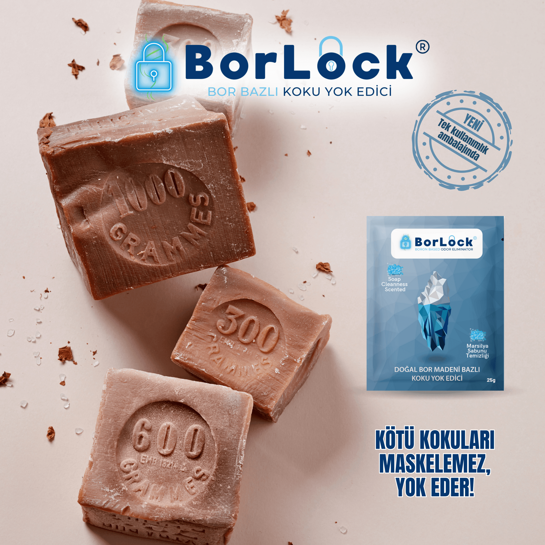 BorLock Sabun Temizliği Kokulu Koku Giderici 25g x 15 Adet