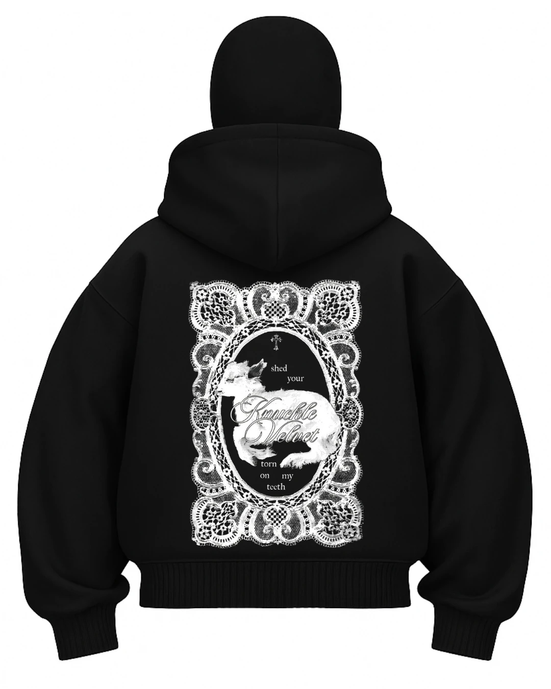 Knuckle Velvet Ninjazip Hoodie Siyah