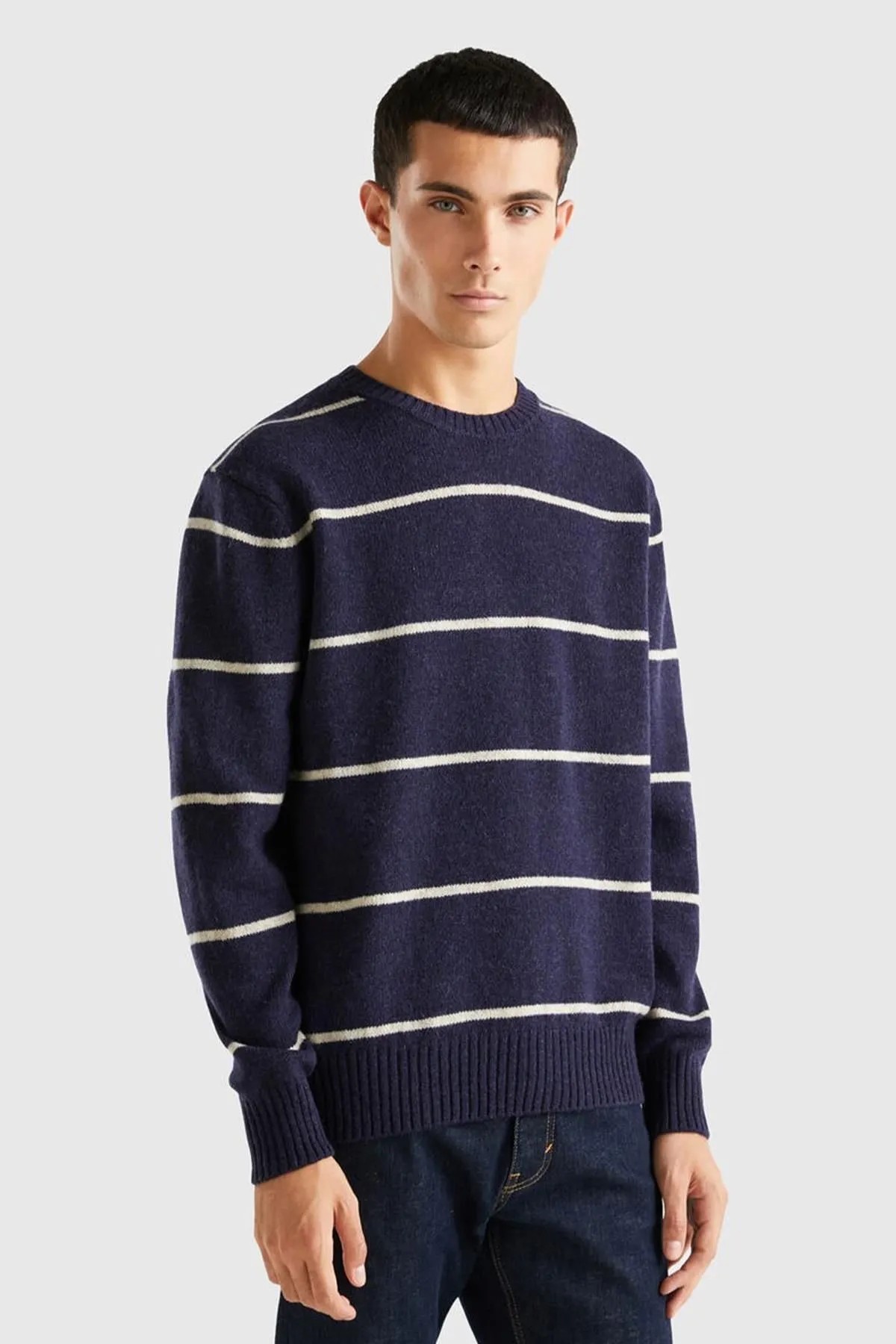 Benetton erkek ÇİZGİLİ KAZAK 103MK105B