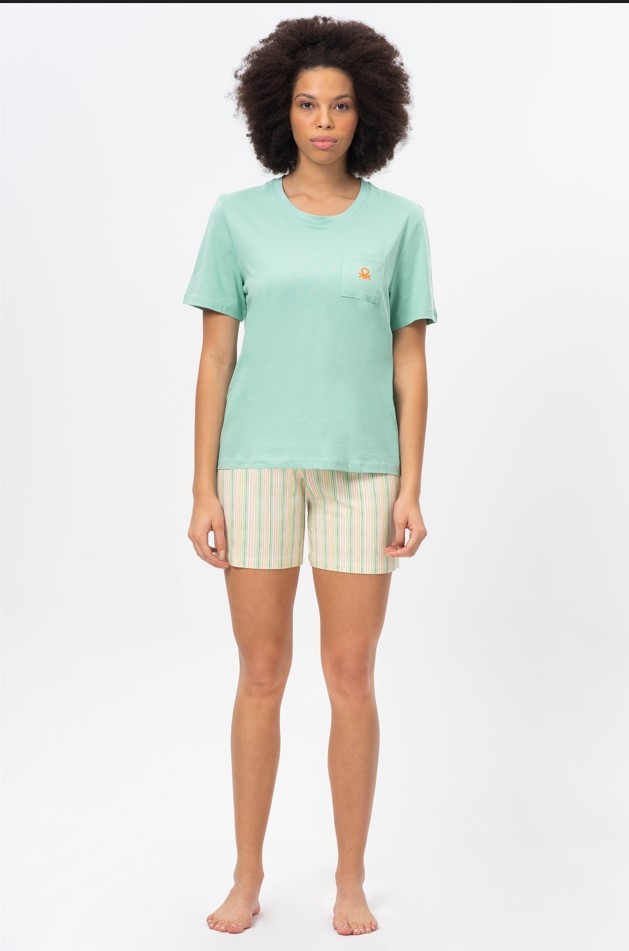BENETTON Kadın W20402   PIJAMA SET 71483 - Yeşil