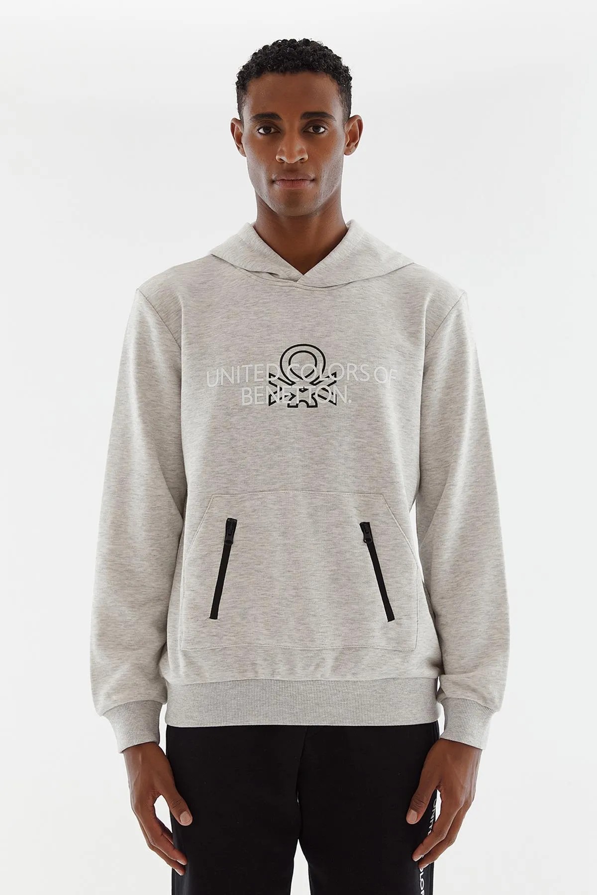 BENETTON Sweatshirt Erkek BNT-M20664 72039 - Gri Melanj