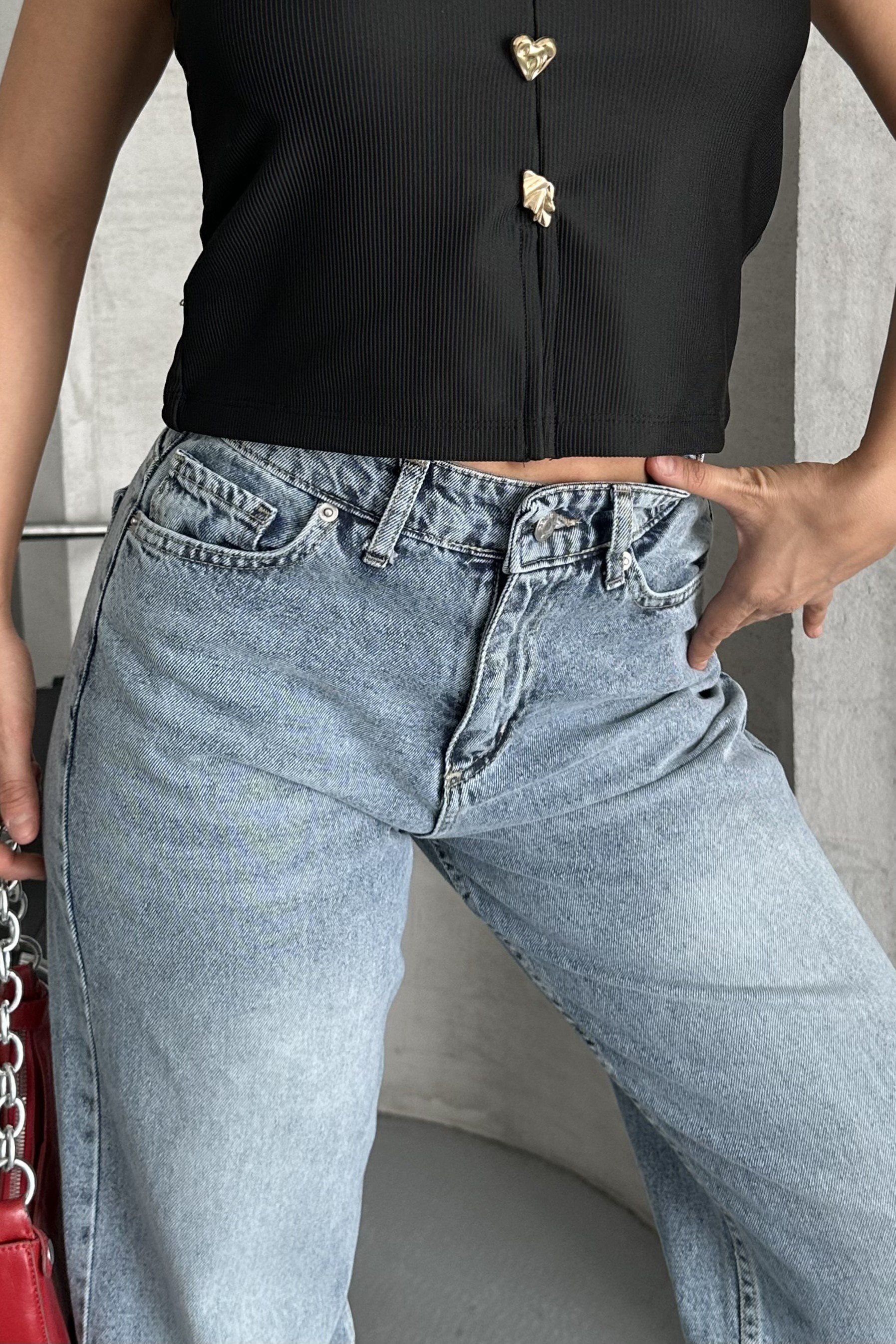 [SERİ] 2008 Bol Paça Palazzo Kot Pantolon - Retro Mavi
