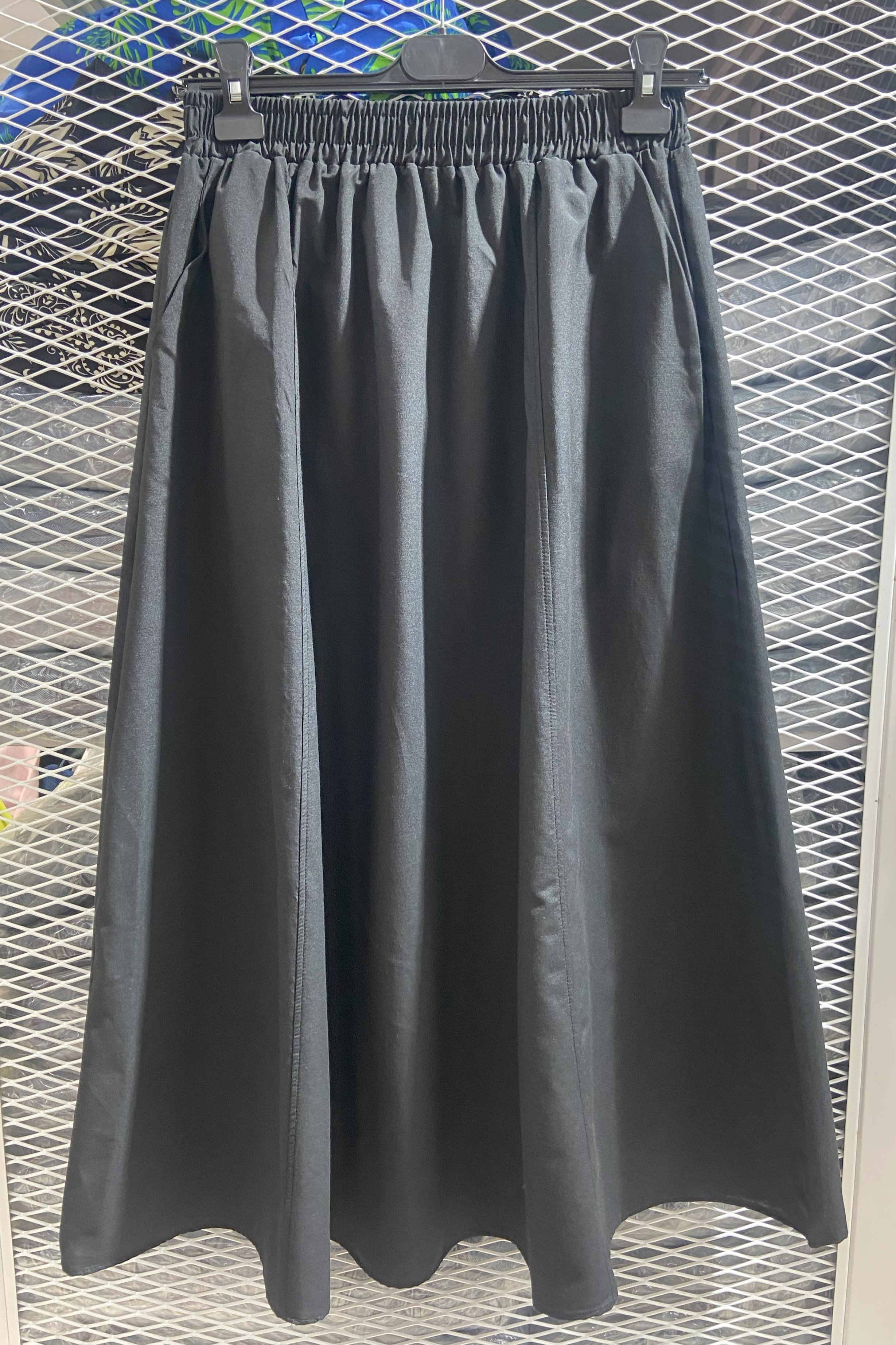 [SERİ] Cepli Keten Etek - 20552 Siyah